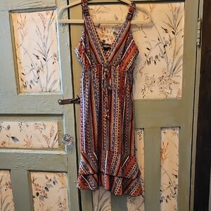 CULTURE SHOP S/M (SMALL IN MY OPINION) COLORFUL STRIPED PRINT SUNDRESS